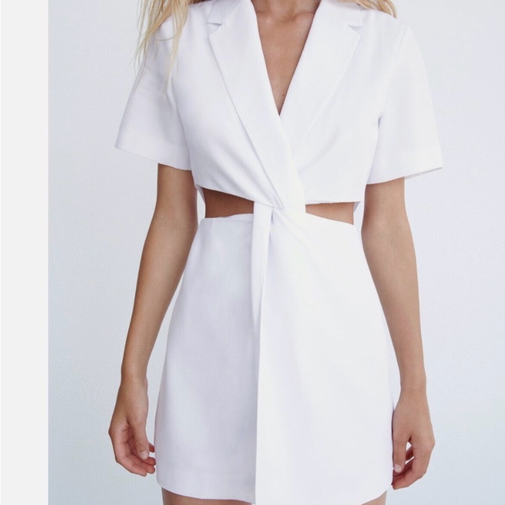 Zara White Mini Wrap Dress